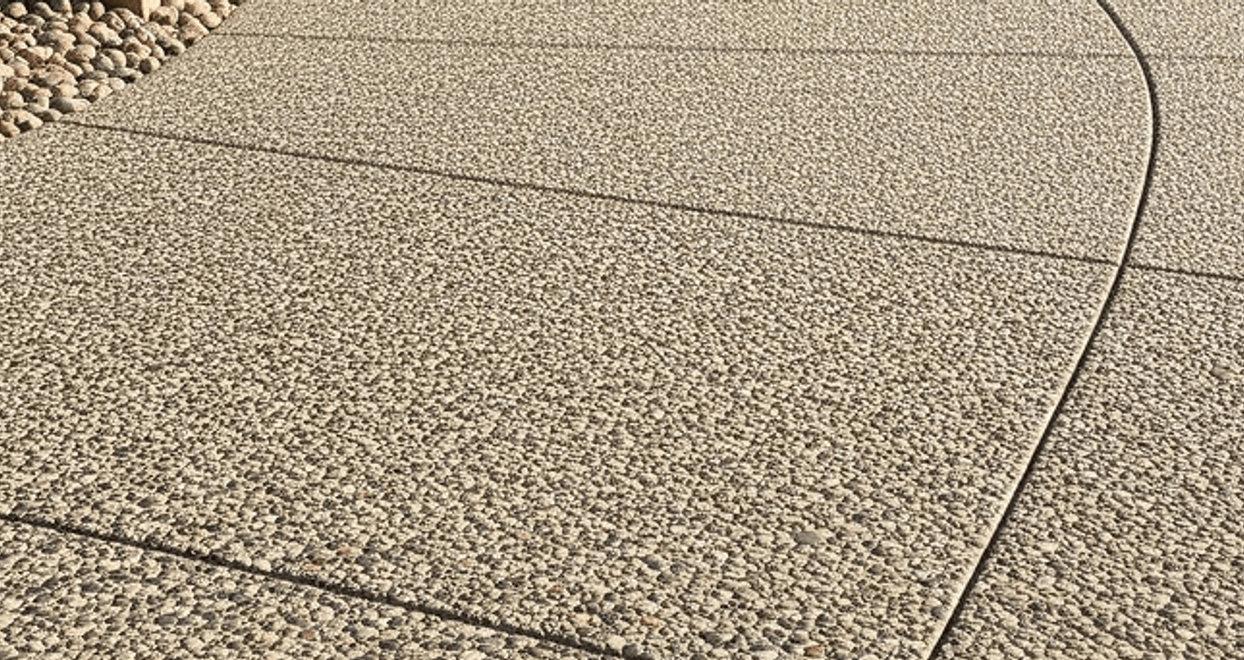 exposed aggregate concrete driveway finish
