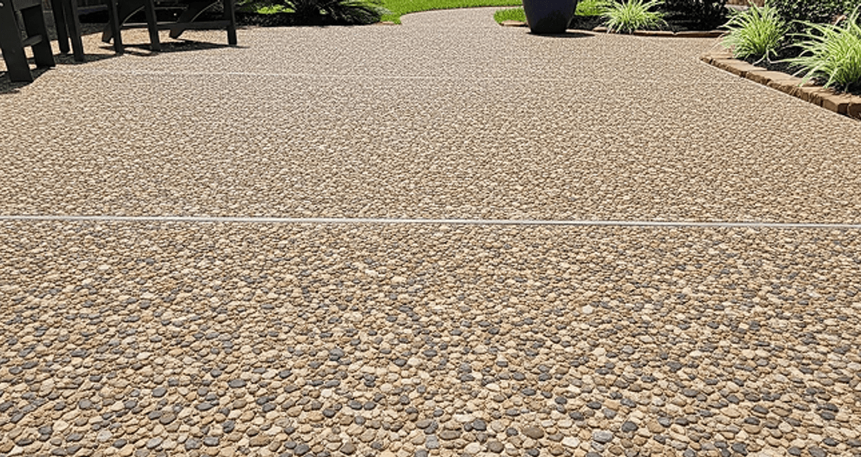 exposed aggregate concrete driveway finish